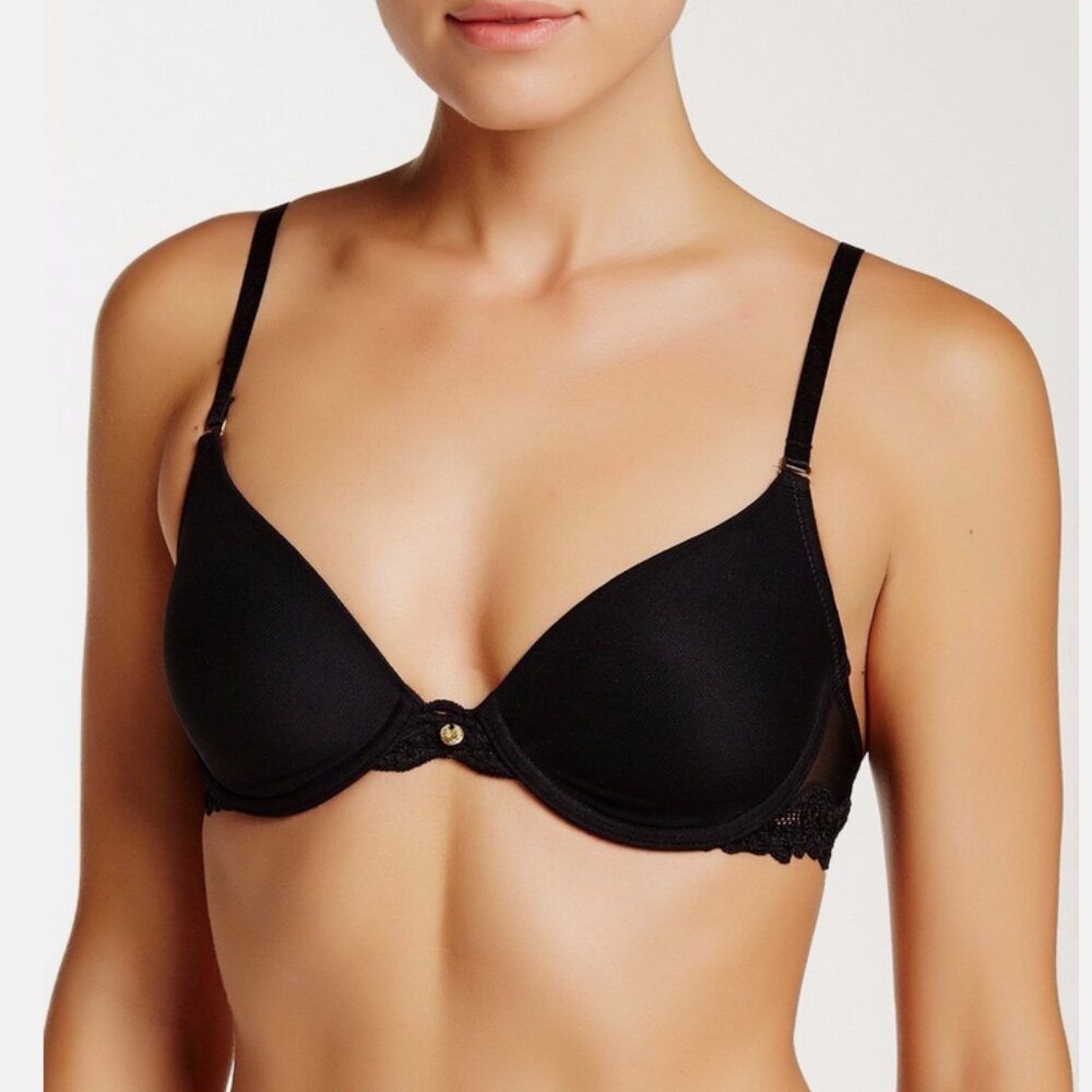 Natori Black Sheer Lace Convertible to Racerback Bra